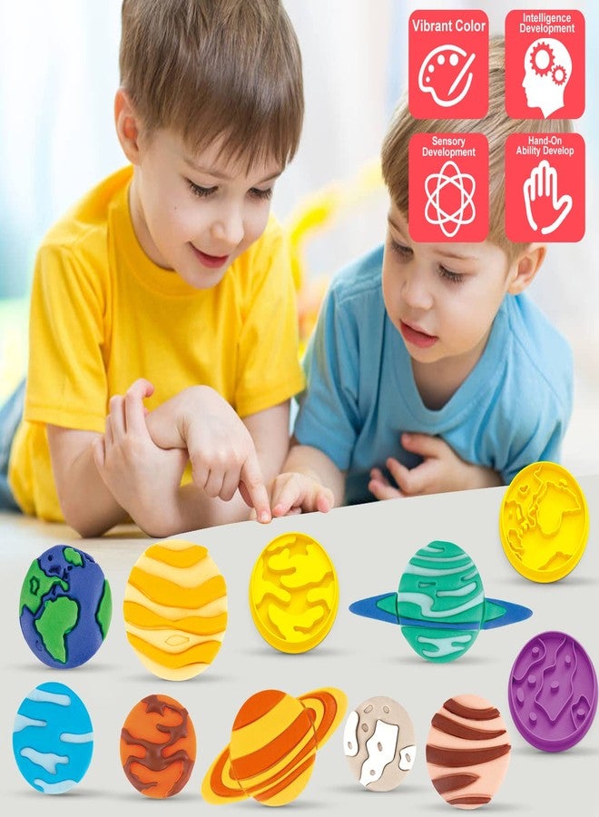 VConejo Color Dough Sets for Kids Ages 2-4, Planets Theme Color Dough Tool Set for Kids Ages 4-8, Color Dough Accessories Toys for Ages 5-7 Boys Girls Toddlers 14 Piece - Image 5